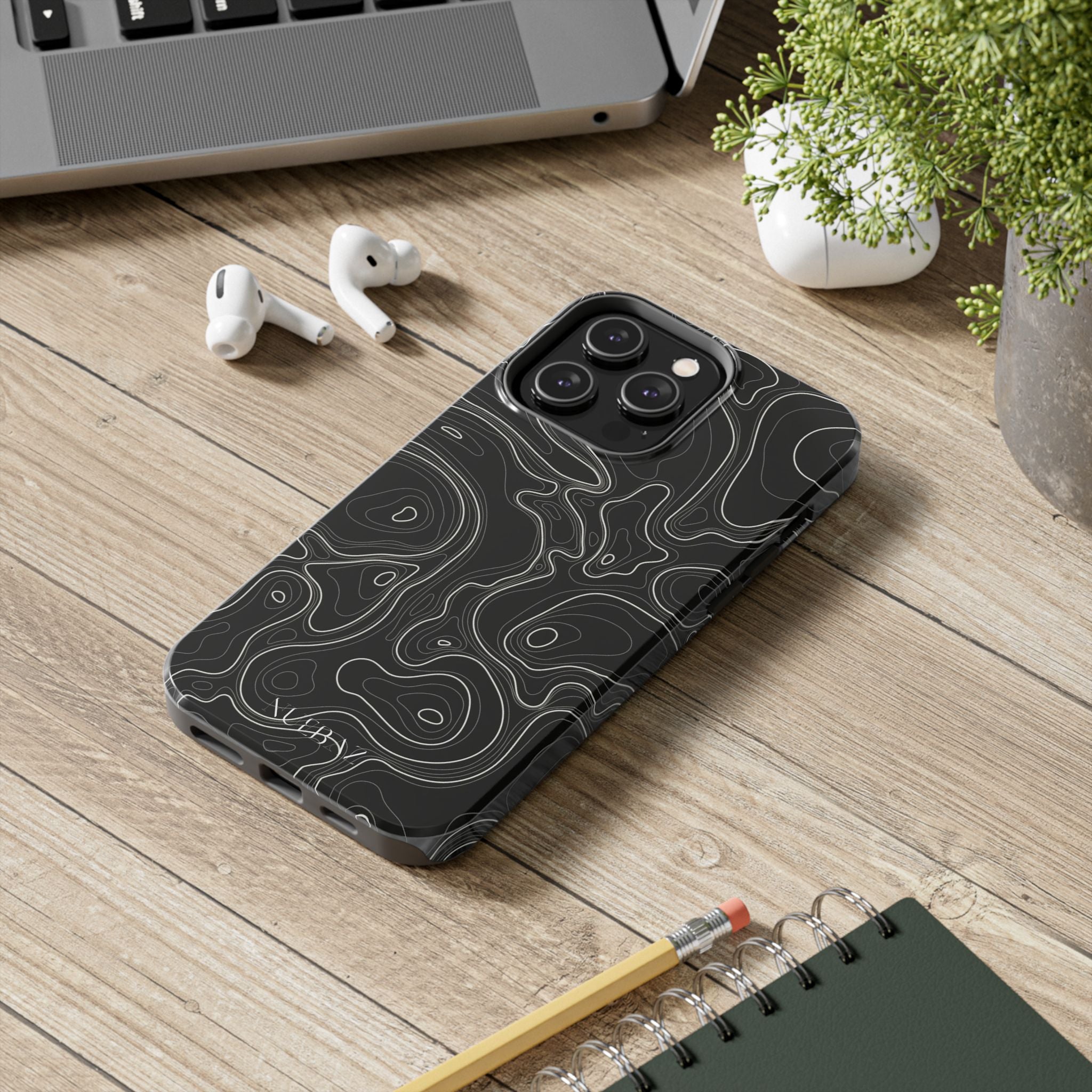 Abstract Black & White Line Phone Case