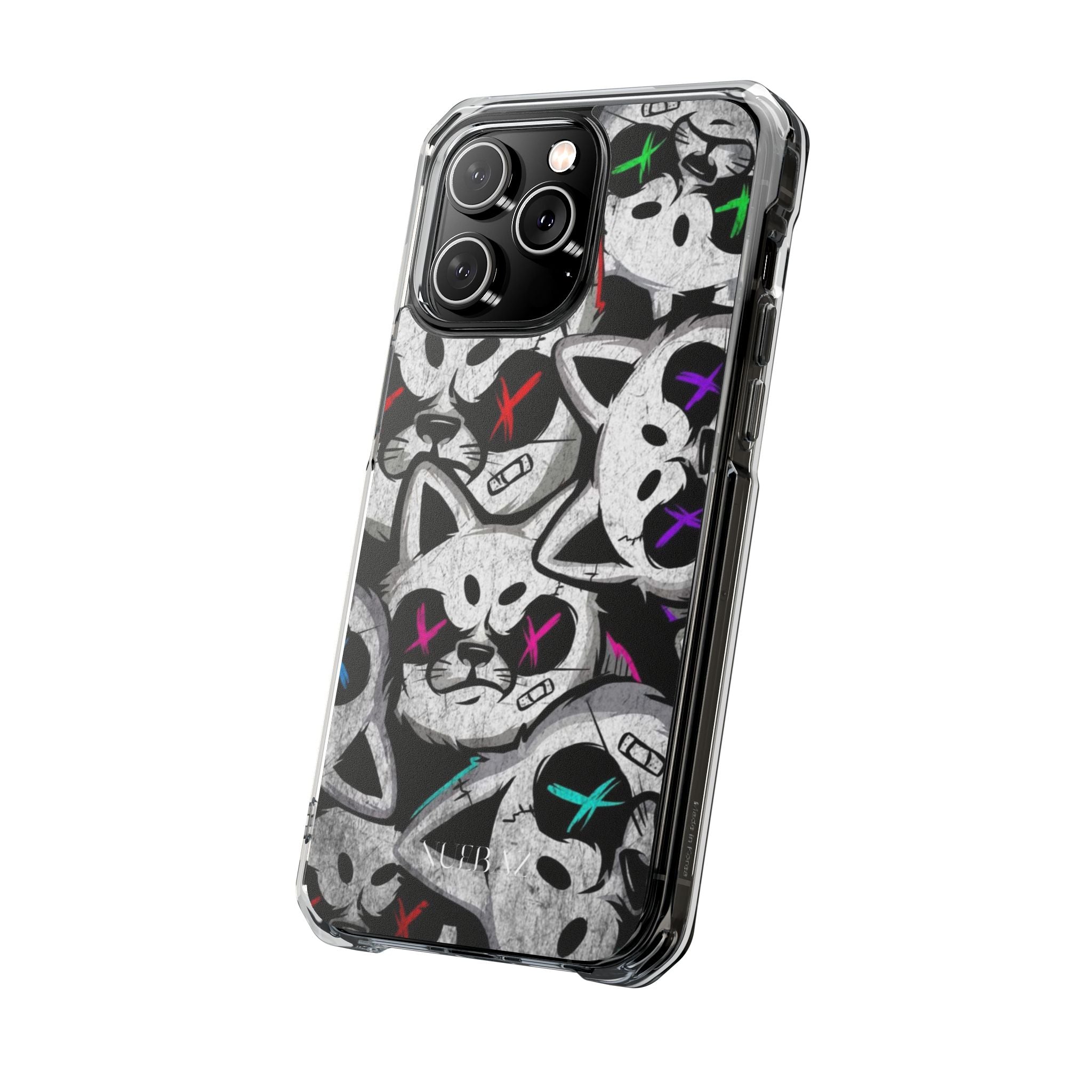 Unique Artistic Cat Magnetic Clear Phone Case