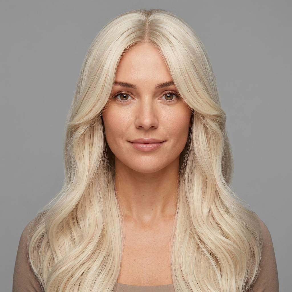 Luxury Platinum Blonde Wavy Wig Secondary image