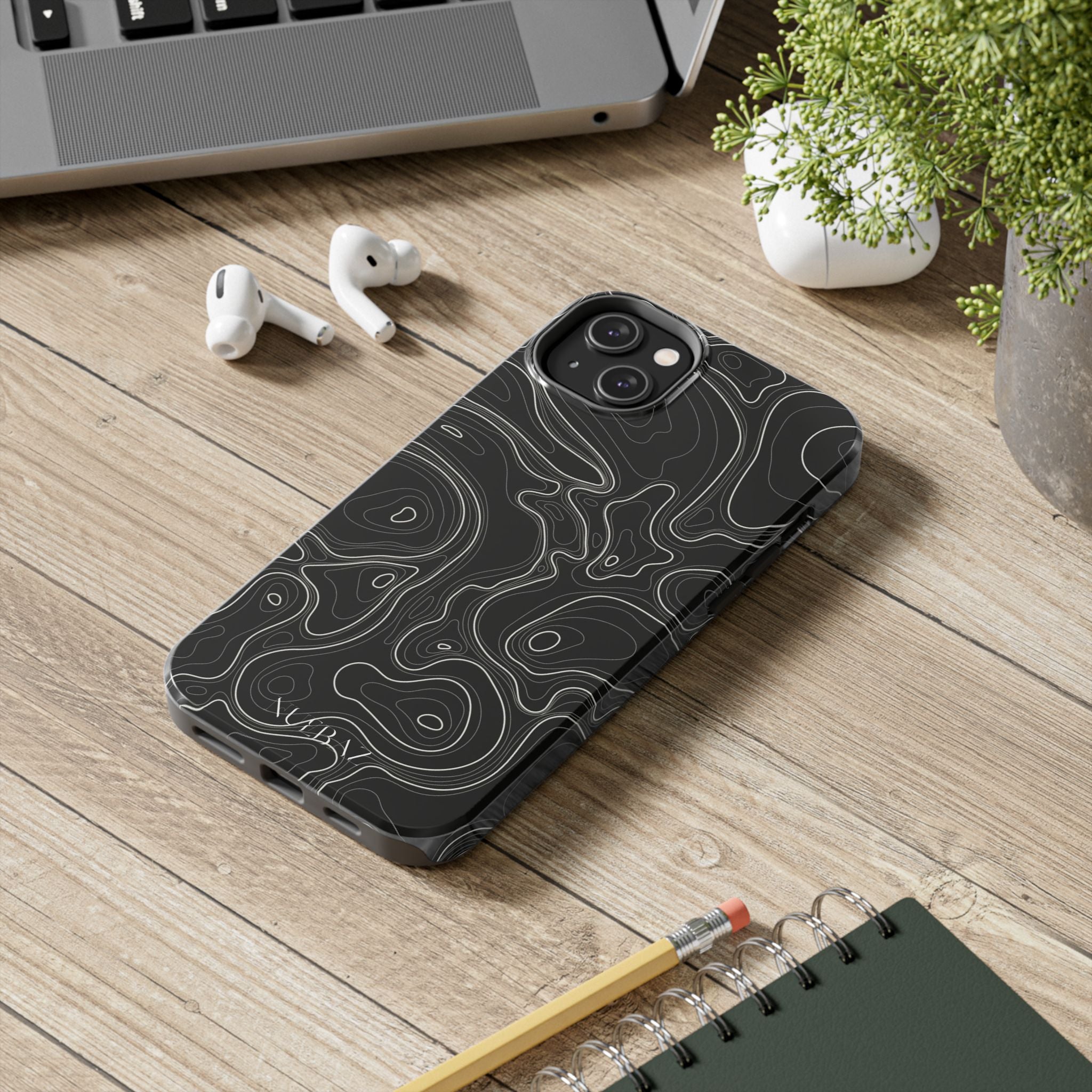 Abstract Black & White Line Phone Case