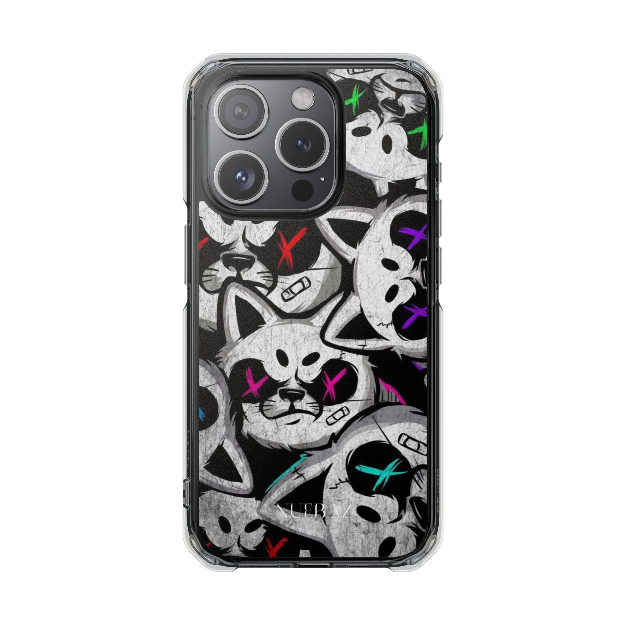 Unique Artistic Cat Magnetic Clear Phone Case