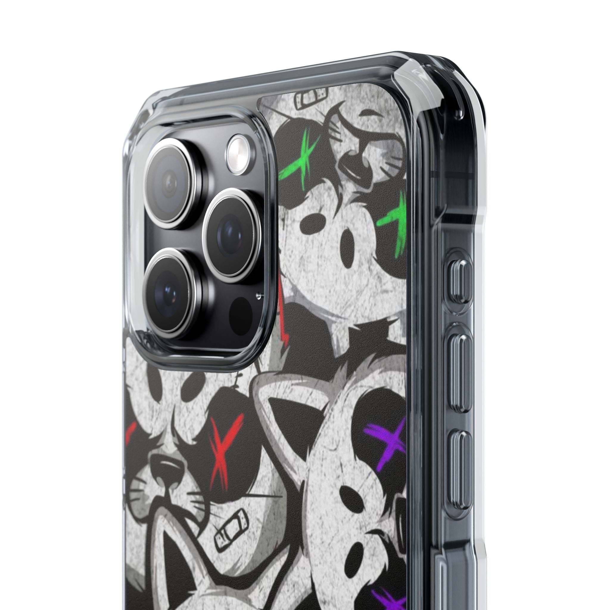 Unique Artistic Cat Magnetic Clear Phone Case