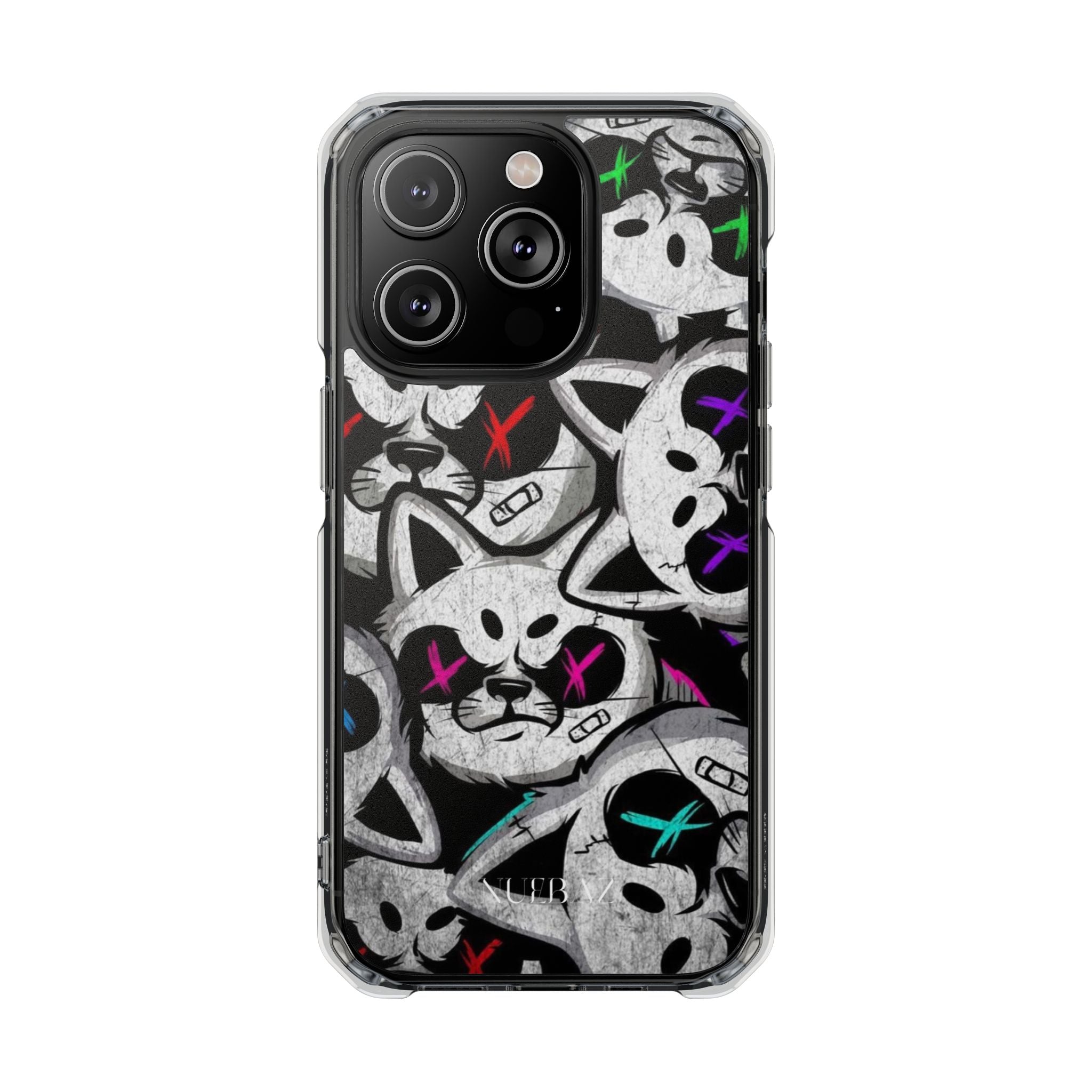 Unique Artistic Cat Magnetic Clear Phone Case