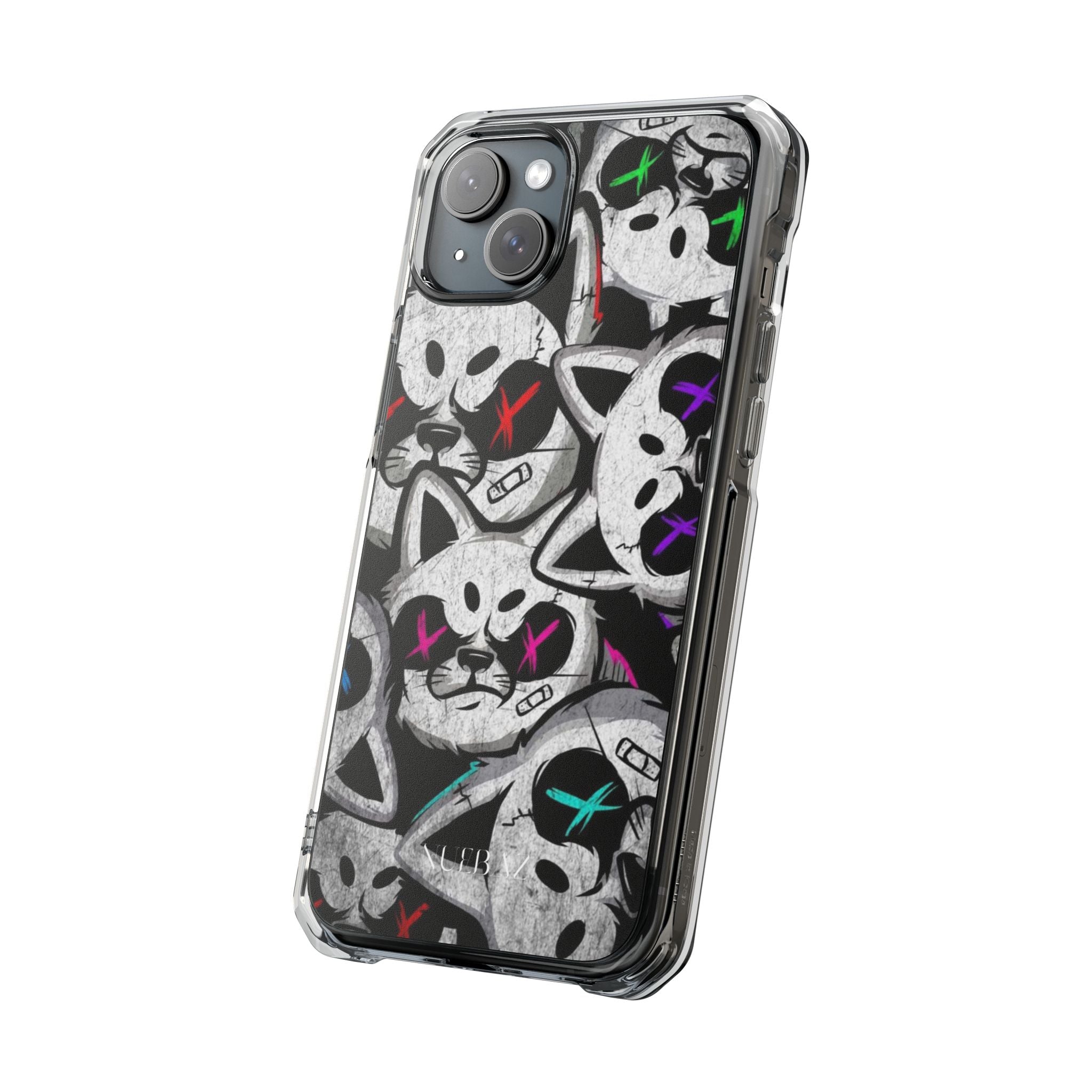 Unique Artistic Cat Magnetic Clear Phone Case