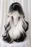 Dramatic Black-to-Silver Ombré Wavy Wig